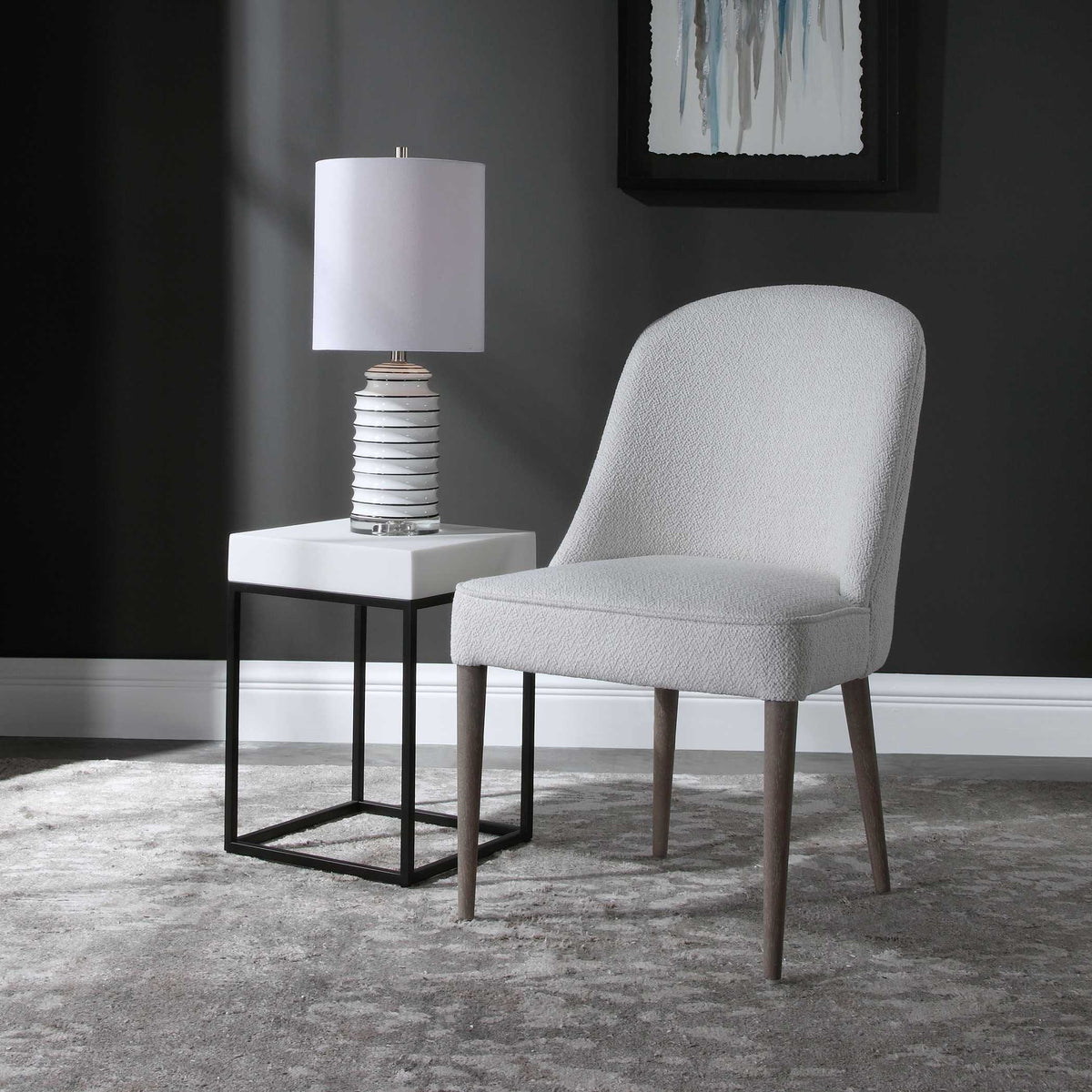 Brie Armless Chair (Set of 2) - White by Uttermost - View 3