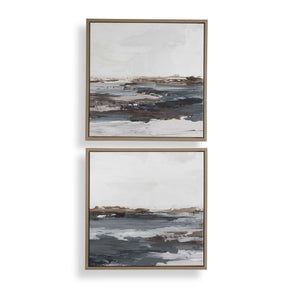 Bring Me In Framed Landscape Painting (Set of 2) Blue / Brown / Pink / Purple / White - Blue / Dark Brown by Uttermost - View 1