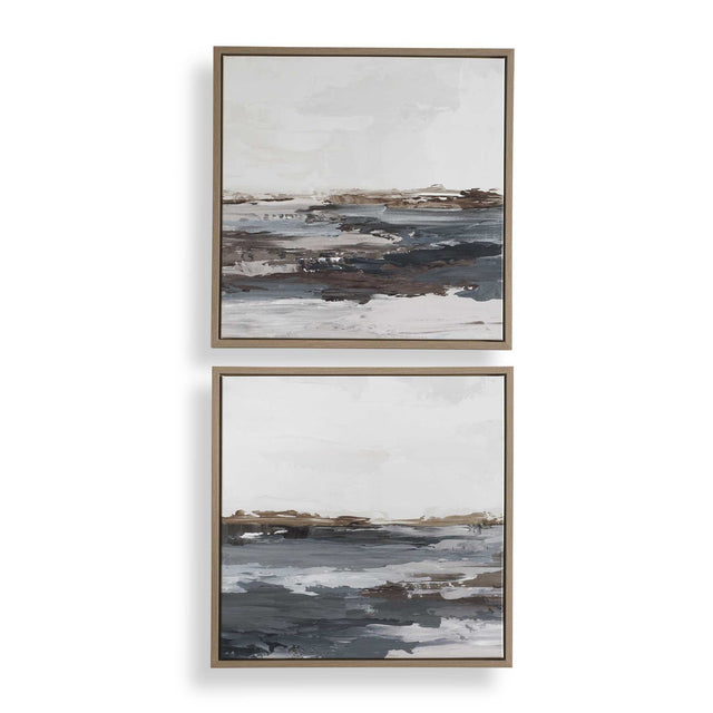 Bring Me In Framed Landscape Painting (Set of 2) Blue / Brown / Pink / Purple / White - Blue / Dark Brown by Uttermost - View 1