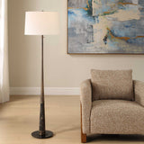 Tallarico Brass & Marble Floor Lamp Black / Bronze / Brown - Black / Dark Brown by Uttermost - View 2