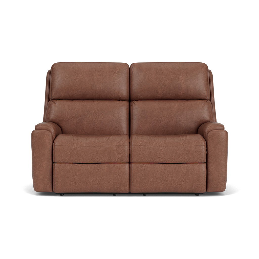 Rio Transitional Leather Reclining Loveseat | Flexsteel