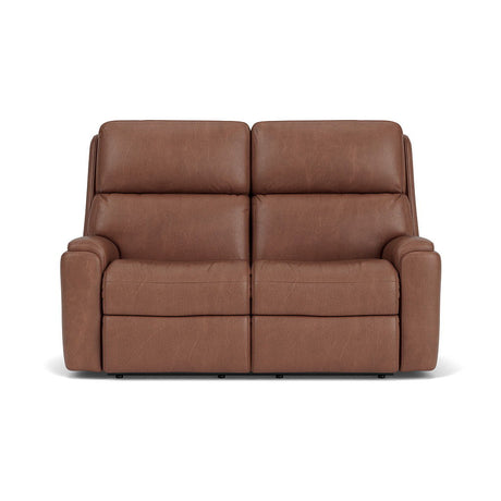 Rio Transitional Leather Reclining Loveseat | Flexsteel