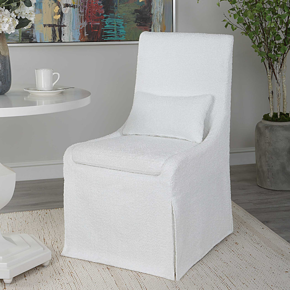 Coley Armless Chair - White by Uttermost - View 3