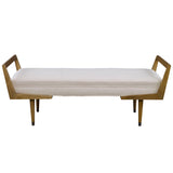 Waylon Modern Bench Ivory - White / Light Brown by Uttermost - View 1
