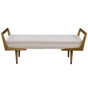 Waylon Modern Bench Ivory - White / Light Brown by Uttermost - View 1