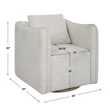 Corben Swivel Armchair - Silver by Uttermost - View 10