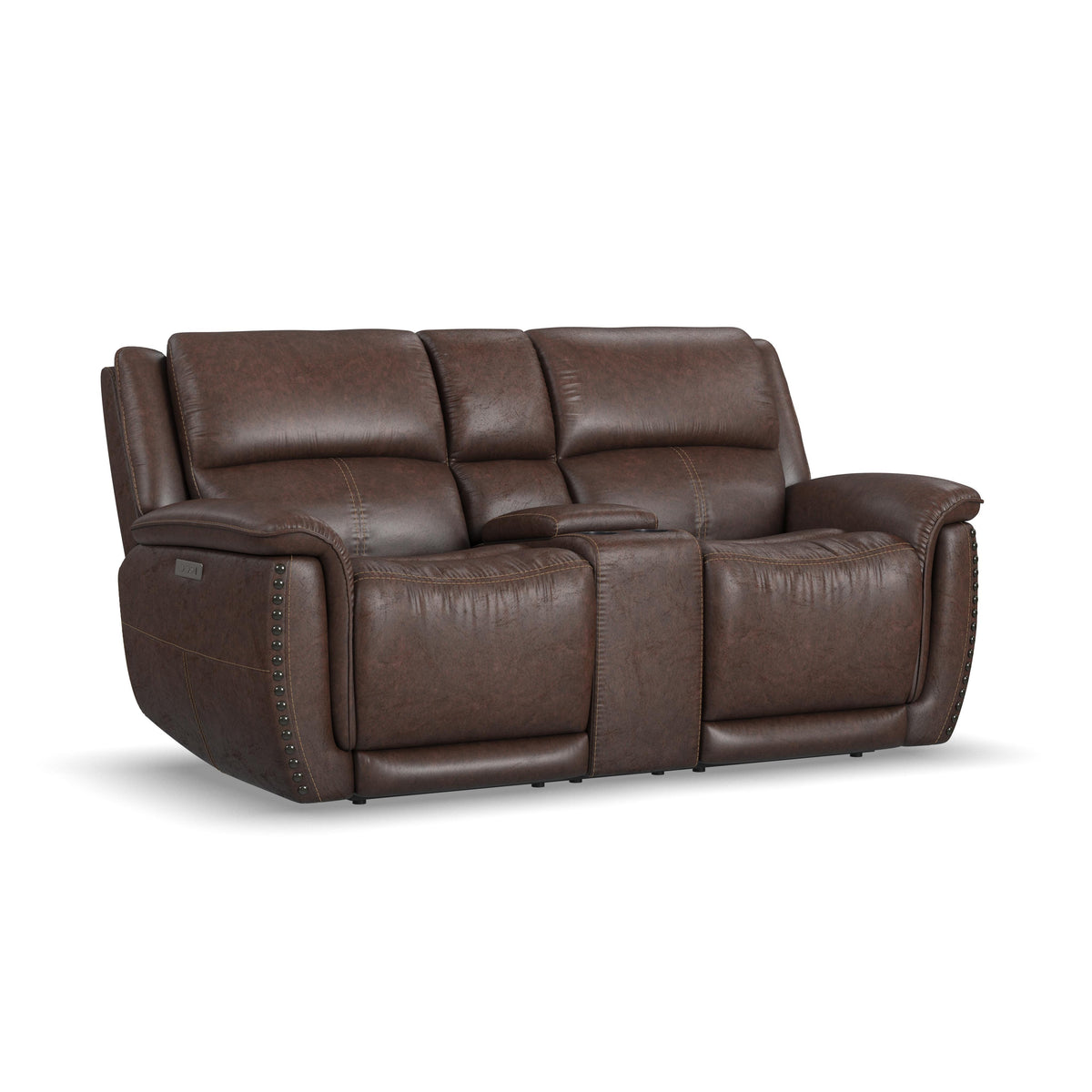 Beau Power Reclining Loveseat With Console & Power Headrests - Sable | Flexsteel