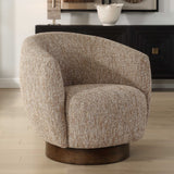 Dunes Fabric Swivel Chair - Light Brown by Uttermost - View 3