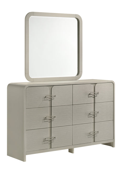 Aria Contemporary Queen 5PC Bedroom Set Modern Storage Bed with Ball Bearing Glide Drawers in Beige - sold by Home Elegance USA