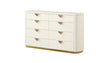 La Pierre Modern Style 8- Drawer Dresser(INCLUDES ONLY DRESSER) Made with Wood and Gold Accents in Beige