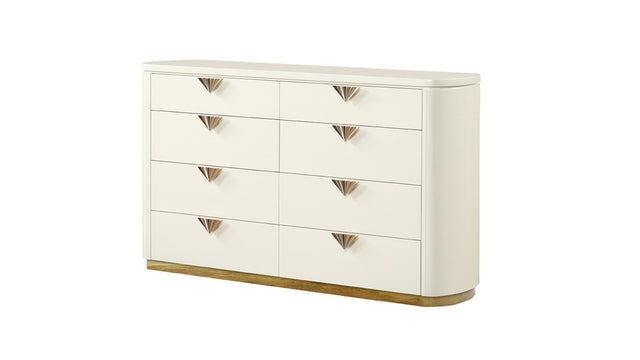 La Pierre Modern Style 8- Drawer Dresser Made with Wood and Gold Accents in Beige (INCLUDES DRESSER ONLY) same as B009P270813 (CA inventory)