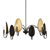 Warwick 6 Light Chandelier Matte Black - Black / Gold by Uttermost - View 8