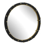 Helia Round Mirror - Black by Uttermost - View 4