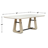 Circa Concrete Outdoor Dining Table White / Woodtone - Light Brown / White by Uttermost - View 7