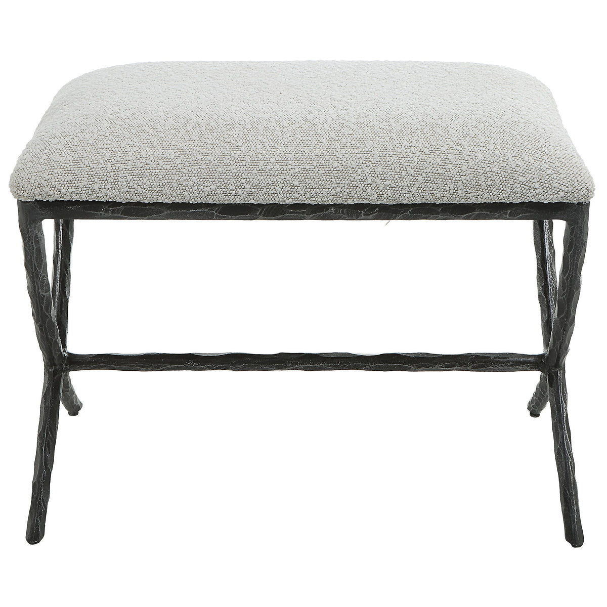 Brisby Fabric Small Bench - Light Gray by Uttermost - View 1