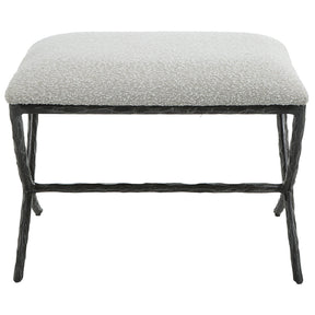 Brisby Fabric Small Bench - Light Gray by Uttermost - View 1