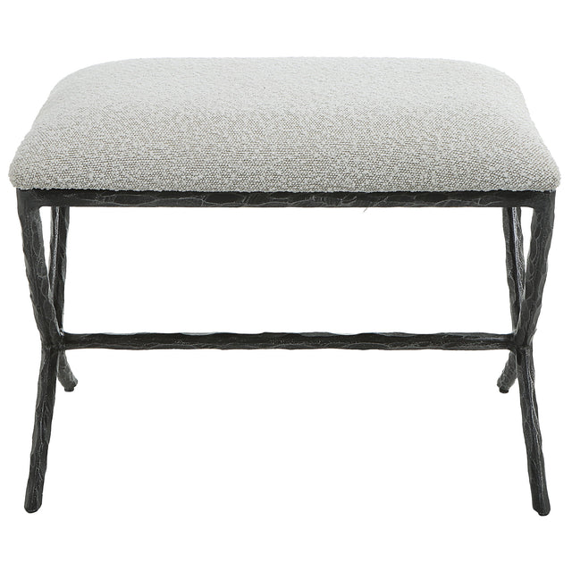 Brisby Fabric Small Bench - Light Gray by Uttermost - View 1