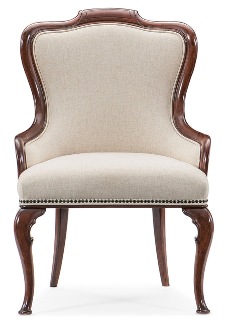 Charleston Upholstered Arm Chair (Set of 2) - Dark Brown / Beige by Hooker Furniture - View 4