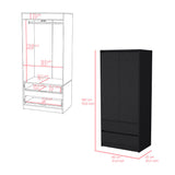 Beloit 3 Piece Bedroom Set, Nightstand + Dresser+ Armoire, Black - sold by Home Elegance USA