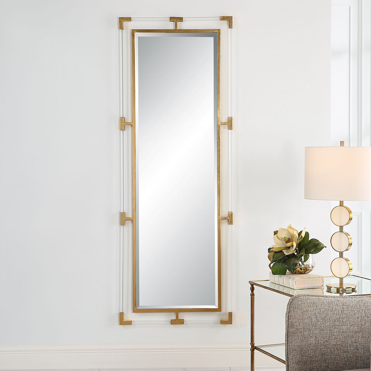 Balkan Tall Mirror - Gold by Uttermost - View 2