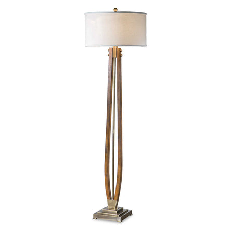 Boydton Burnished Wood Floor Lamp - Gold / Beige by Uttermost - View 1