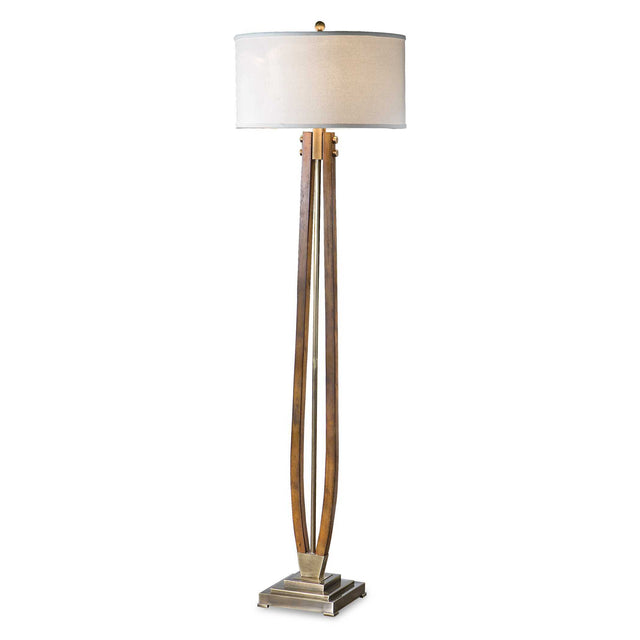 Boydton Burnished Wood Floor Lamp - Gold / Beige by Uttermost - View 1
