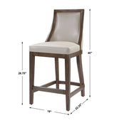 Purcell Counter Stool - Beige / Dark Brown by Uttermost - View 9