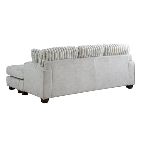 Modern Reversible Sectional Corner-blocked Frame Reversible Cushions Throw Pillows 100% Foam Livingroom Furniture Gray - sold by Home Elegance USA
