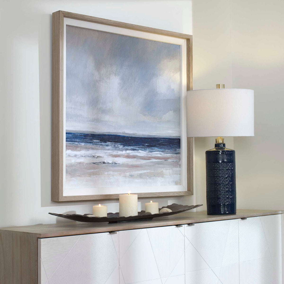 Distant Land Framed Print - Blue by Uttermost - View 3