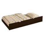 Twin Over Twin Transitional Style Bunk Bed Dark Walnut Finish Attached Ladder Rails And Lock Joint Structure Trundle-Included Espresso Finish - sold by Home Elegance USA