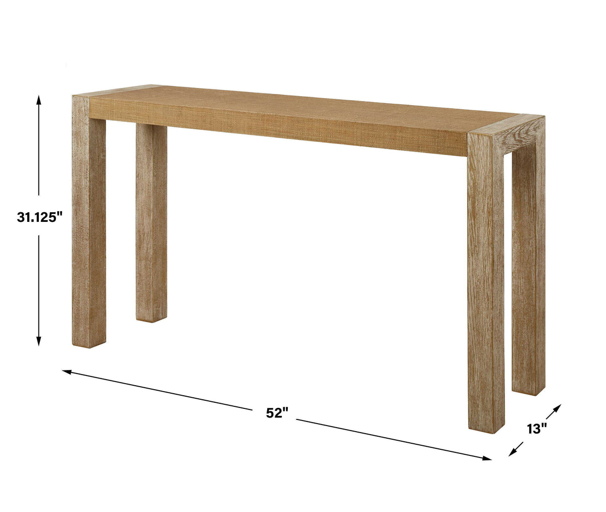 Bentley Grasscloth Console Table - Light Brown by Uttermost - View 6