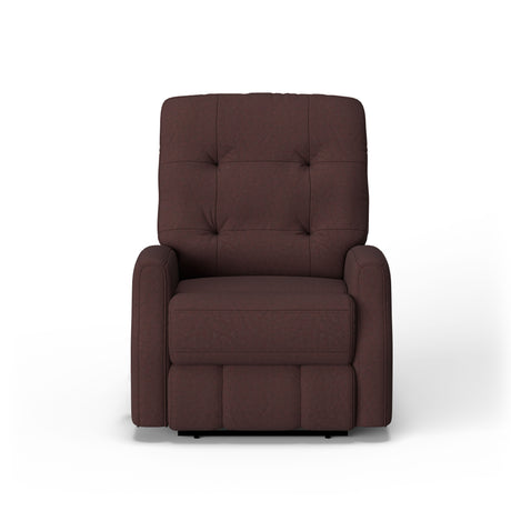 Devon Transitional Leather Power Recliner, Power Headrest | Flexsteel