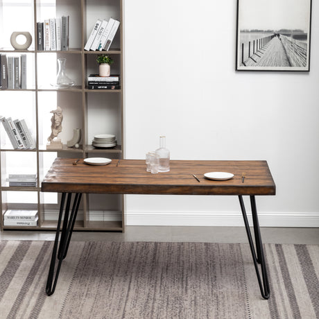 Aryven Industrial 7-Piece Dining Set, Antique White - sold by Home Elegance USA
