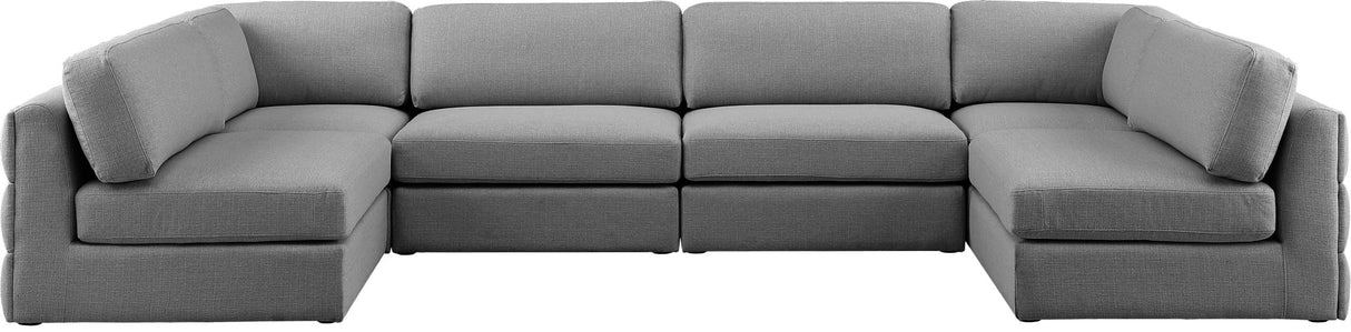 Beckham - Modular Sectional 6 Piece - Gray - Fabric | Home Elegance USA