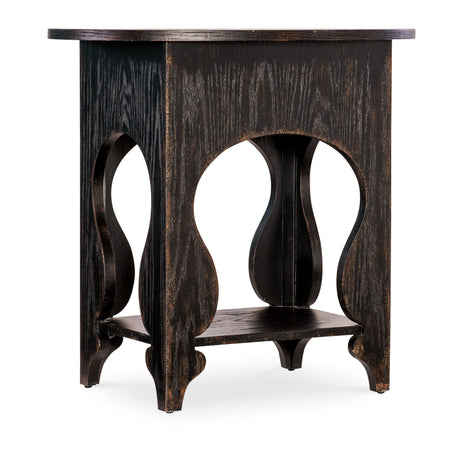 Americana One-Drawer Oval Nightstand - Dark Brown by Hooker Furniture - View 4