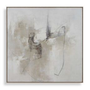 Still Crossing Abstract Painting - Gray / White by Uttermost - View 1