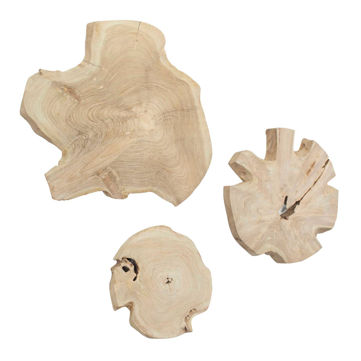 Kalani Wood Outdoor Wall Art (Set of 3) - Light Brown by Uttermost - View 2