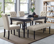 Leviton Urban Style Dark Wash Wood Dining Set: Table, 4 Chairs and Bench - sold by Home Elegance USA