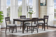 5pc Beautiful Rectangular Dining Table Dark Oak Finish Upholstered Chair Wooden Furniture Dining Room Furniture - sold by Home Elegance USA