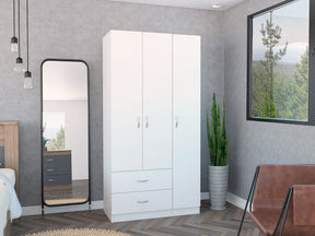 Eureka Three Door Armoire, Two Drawers, Rod - sold by Home Elegance USA