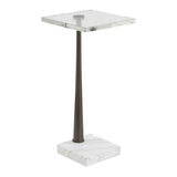 Pelton Marble Glass Drink Table Bronze / White - Dark Brown / White by Uttermost - View 3