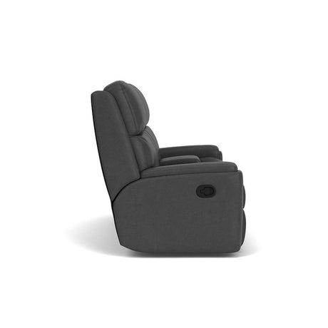 Rio Transitional Leather Reclining Loveseat, Console | Flexsteel