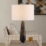 Dames Dark Marble Table Lamp Black / Brown - Black / Dark Brown by Uttermost - View 2