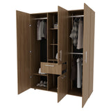 FM FURNITURE Alamo Lake Armoire Multi-storage with one Drawer, Natural Oak - sold by Home Elegance USA