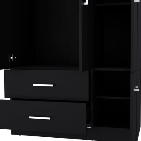 Douglas Armoire in melamine, two drawers, hanging rod and 4 doors. - sold by Home Elegance USA