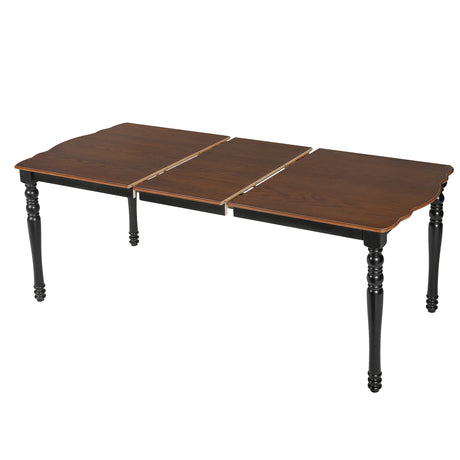 7-Piece Dining Table Set, 60inch to 78inch Extendable Wood Dining Table with Removable Leaf, Kitchen Table Set with 6 Upholstered Side Chair, Dining Table Set for 6 - sold by Home Elegance USA