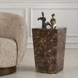 Poe Marble Accent Table - Dark Brown by Uttermost - View 2