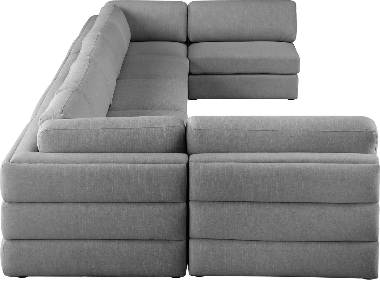 Beckham - Modular Sectional 7 Piece - Gray - Fabric | Home Elegance USA