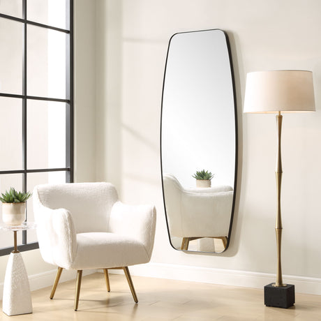 Caspian Curved Black Dressing Mirror by Uttermost - View 2
