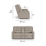 Arlo Transitional Fabric Power Reclining Loveseat With Console & Power Headrests | Flexsteel